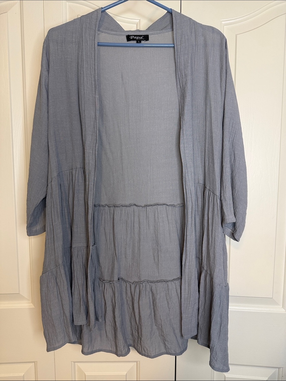 Papa Vancouver  Light Gray Open-Front Tiered  Cover-Up